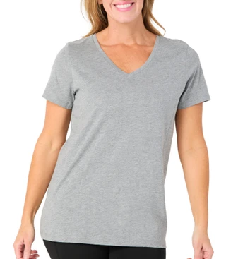 Thumbnail 1: Hue Hue Womens Solid Short Sleeve V-Neck Sleep Tee 