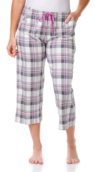 Thumbnail 1: Hue Hue Womens Pleasant Plaid Pajama Capri Pants 