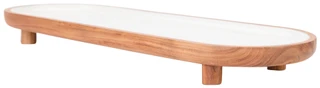 Thumbnail 3: AVA Ava Footed Wood & Enamel Platter 