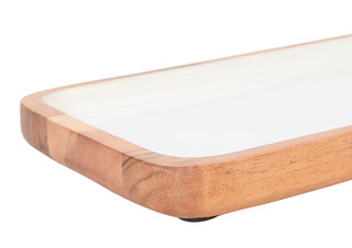 Thumbnail 3: AVA Ava Rectangular Wood & Enamel Platter 