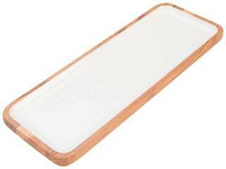Thumbnail 1: AVA Ava Rectangular Wood & Enamel Platter 