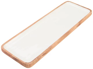 Thumbnail 1: AVA Ava Rectangular Wood & Enamel Platter 
