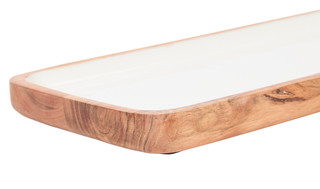 Thumbnail 3: AVA Ava Rectangular Wood & Enamel Platter 