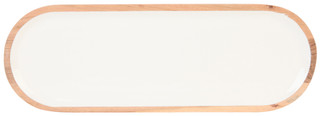 Thumbnail 2: AVA Ava Footed Wood & Enamel Platter 