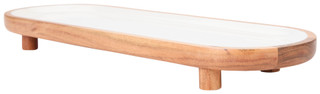 Thumbnail 3: AVA Ava Footed Wood & Enamel Platter 