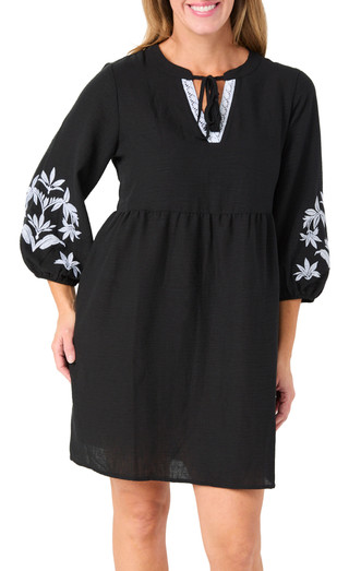 Thumbnail 1: HARPER 241 Harper 241 Womens Long Peasant Sleeve Embroidered Dress 