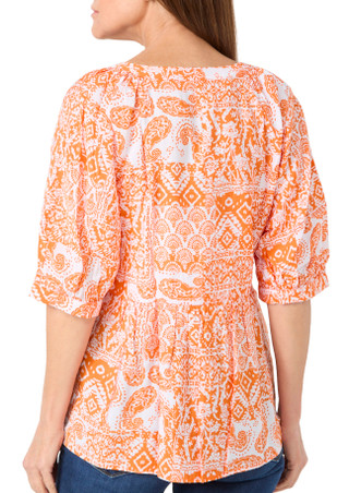 Thumbnail 2: Floral & Ivy Floral & Ivy Womens Short Sleeve Print V Neck Top 