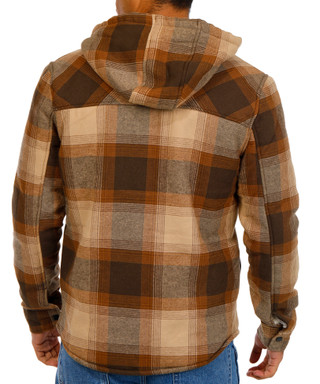 Thumbnail 3: HI TEC Hi Tec Mens Plaid Flannel Sherpa Lined Hooded Shacket 