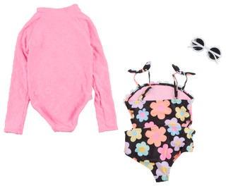 Thumbnail 2: Btween Btween Toddler Girls 2 Pc Floral Swimsuit & Sunglasses Set 