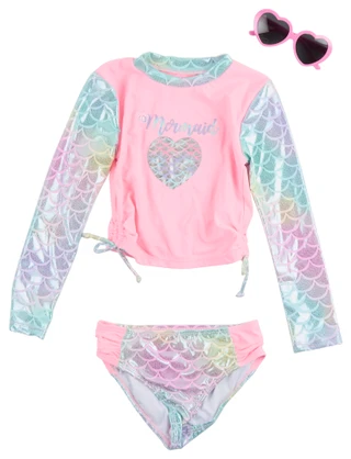 Thumbnail 1: Btween Btween Toddler Girls 2 Pc Rash Guard & Sunglasses Set 