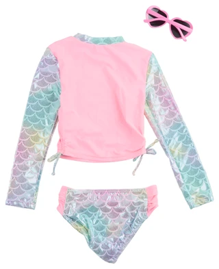 Thumbnail 2: Btween Btween Toddler Girls 2 Pc Rash Guard & Sunglasses Set 