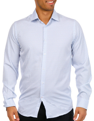 Thumbnail 1: Nautica Nautica Mens Long Sleeve Button Down Print Slim Fit Shirt 