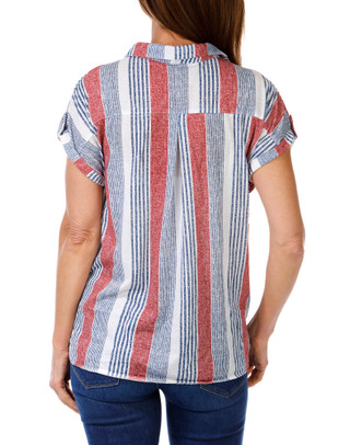 Thumbnail 2: Ivory/Navy/Rio Red Stripe