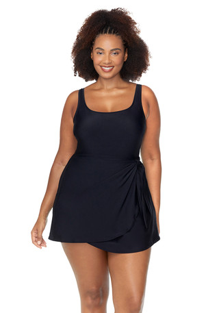 Thumbnail 1: RAISINS Raisins Plus Calabria Side-Tie Swimdress 
