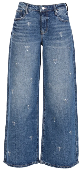 Thumbnail 1: Juicy Couture Juicy Couture Juniors Rhinestone Bow Wide Leg Jeans 