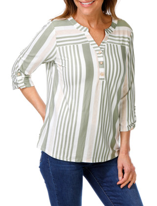 Thumbnail 1: Sage/Tan Stripes