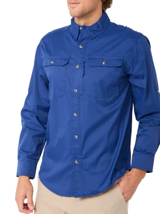 Thumbnail 2: REEL LEGENDS Reel Legends Mens Long Sleeve Water Woven Solid Shirt 