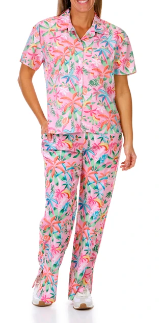 Thumbnail 4: REEL LEGENDS Reel Legends Womens Active Fruit Palm Palazzo Pants 