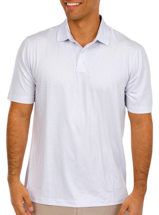 Thumbnail 1: Greg Norman Collection Greg Norman Mens Abstract Shark Tooth Print Golf Polo Shirt 