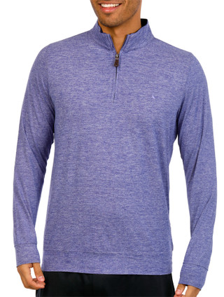 Thumbnail 1: TAILORBYRD Tailorbyrd Mens Quarter Zip Brushed Melange Shirt 