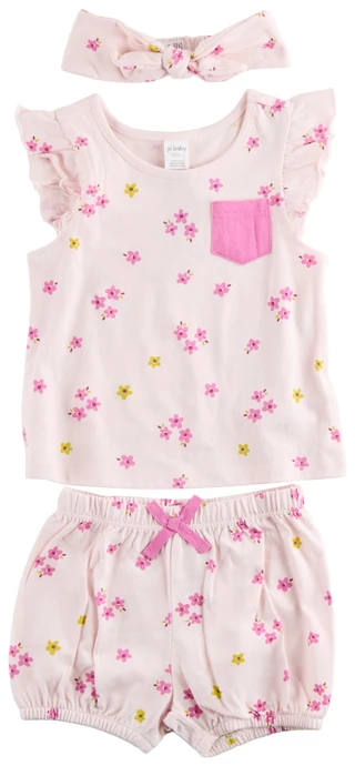 Thumbnail 1: PL Baby PL Baby Baby Girls 3 Pc Floral Bloomer Set 