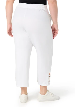 Thumbnail 2: Onque Onque Plus Lattice Trim Solid Capris 