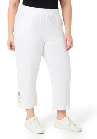 Thumbnail 1: Onque Onque Plus Lattice Trim Solid Capris 