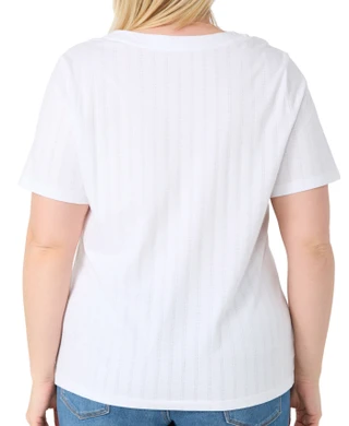Thumbnail 2: Coral Bay Coral Bay Plus Solid V-Neck Button Novelty Knit Top 