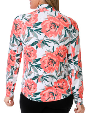 Thumbnail 2: Puma Golf Puma Golf Womens Long Sleeve 1/4 Zip Floral Polo 