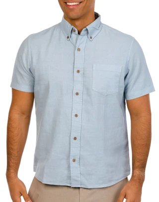Thumbnail 1: Tailor Vintage Tailor Vintage Mens Short Sleeve Linen Button Down Shirt 