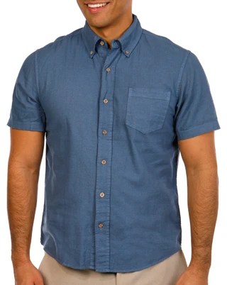 Thumbnail 1: Tailor Vintage Tailor Vintage Mens Short Sleeve Linen Button Down Shirt 