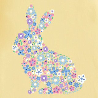 Thumbnail 2: Life is Good Life Is Good Womens Flower Bunny Short Sleeve Tee 