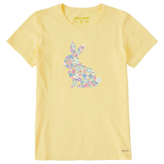 Thumbnail 1: Life is Good Life Is Good Womens Flower Bunny Short Sleeve Tee 