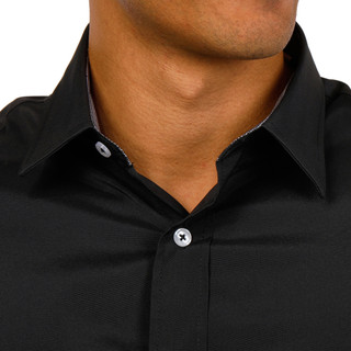 Thumbnail 2: Nick Graham Men's Long Sleeve Solid Traveler Dress Shirt 