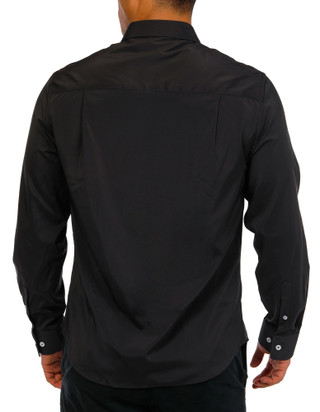 Thumbnail 3: Nick Graham Men's Long Sleeve Solid Traveler Dress Shirt 