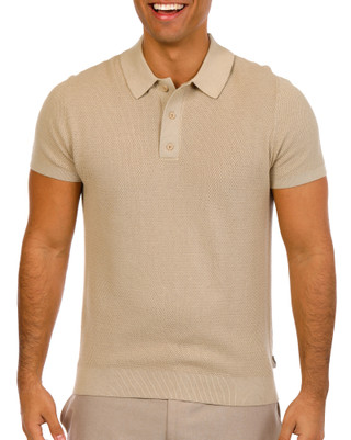 Thumbnail 1: ONIA Onia Mens Short Sleeve Knit Textured Polo Shirt 