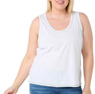 Thumbnail 3: Blue Sol Blue Sol Plus Sleeveless Luxey Solid Tank Top 