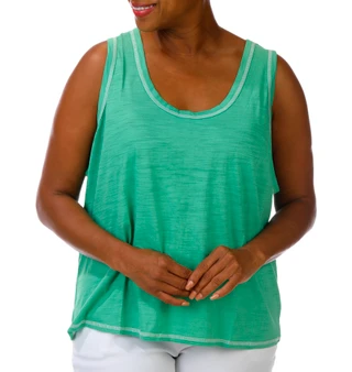 Thumbnail 5: Blue Sol Blue Sol Plus Sleeveless Luxey Solid Tank Top 