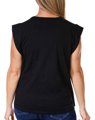 Thumbnail 3: Nicole Miller Nicole Miller Womens Cap Sleeve Rhinestone Tee 