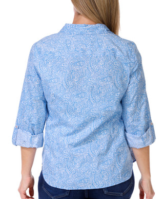 Thumbnail 3: Nautica Nautica Womens 3/4 Sleeve Paisley Button Down Top 
