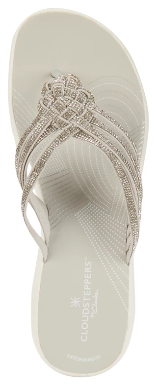 Thumbnail 3: Clarks Clarks Womens Cloudsteppers Breeze Gem Flip Flop Sandals 