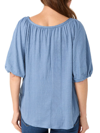 Thumbnail 2: MAX STUDIO Women's Bubble Sleeve Boat Neck Top 