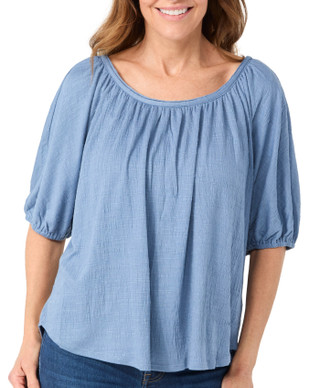 Thumbnail 3: MAX STUDIO Women's Bubble Sleeve Boat Neck Top 