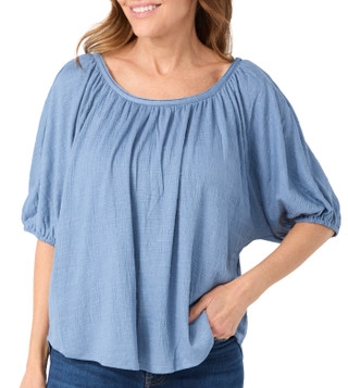 Thumbnail 1: MAX STUDIO Women's Bubble Sleeve Boat Neck Top 