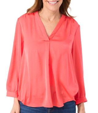 Thumbnail 2: Vince Camuto Vince Camuto Womens 3/4 Sleeve Pleated Blouse 