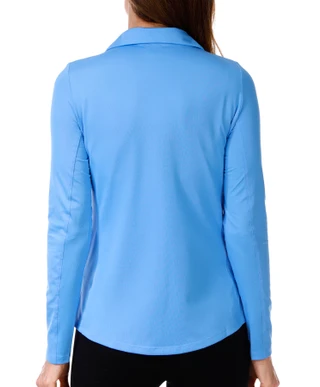 Thumbnail 2: Golftini Golftini Womens Active Long Sleeve Ruffle Polo Top 