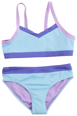 Thumbnail 1: Breaking Waves Breaking Waves Big Girls 2 Pc Bikini Colorblock Swimsuit 