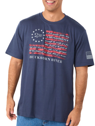 Thumbnail 1: . Buckhorn River Mens Short Sleeve 2nd Amendment Flag T-Shirt 