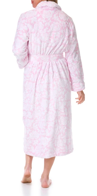 Thumbnail 2: Aria Aria Womens Rose Print Plush Wrap Robe 