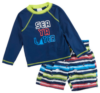 Thumbnail 1: Floatimini Floatimini Little Boys 2 Pc Sea Ya Later Swimsuit 